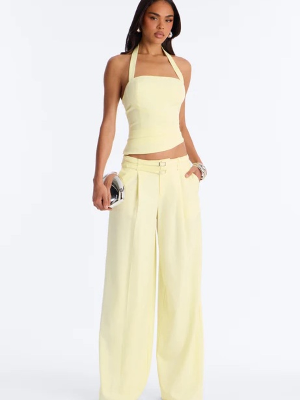 Keila Halter Pants Set - Butter Yellow